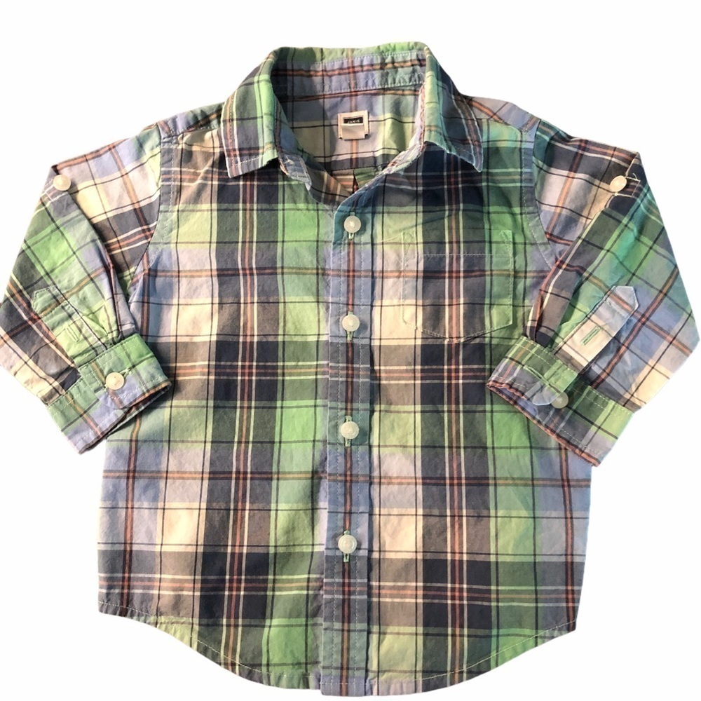 JANIE AND JACK - INFANT BOYS PLAID BUTTONED DOWN